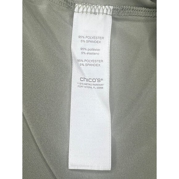 Chicos Womens Sage Green Short Sleeve Top Size 2 - Picture 9 of 11